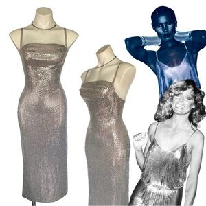 Vintage Silver Midi Dress